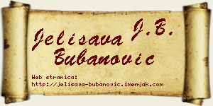 Jelisava Bubanović vizit kartica